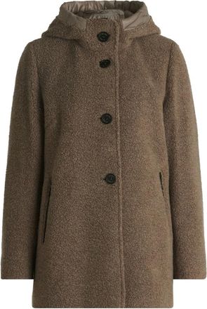 Gil Bret Jassen, Dames, Bruin, 4Xl, Wol, Gewatteerde wollen jas Sportieve stijl