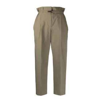 Brunello Cucinelli Broeken, Dames, Groen, S, Katoen, Italiaanse Katoenen Broek