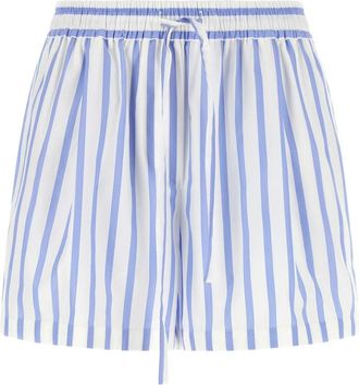 Dolce & Gabbana Gestreepte Popeline Shorts - Dames - Bermuda - Veelkleurig - S - Katoen - Korte Broeken