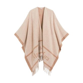 Max Mara Jassen, Dames, Beige, ONE Size, Cape met dubbele knopenrij
