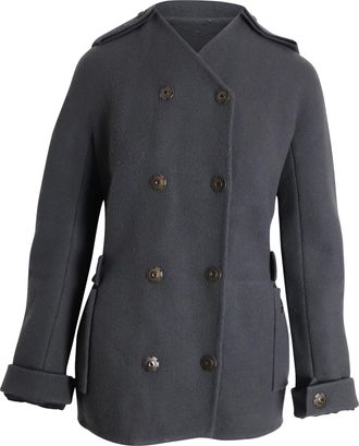Lanvin Double-Breasted Coat in Grey Wool