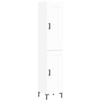 vidaXL Credenza Bianca 34,5x34x180 Cm In Legno Multistrato - Vidaxl