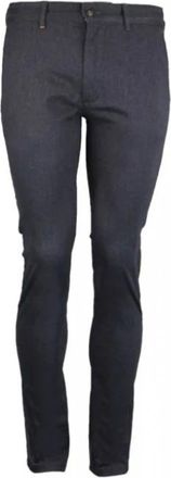 HUGO BOSS Broeken, Heren, Blauw, W35, Katoen, Slim-fit Chinos
