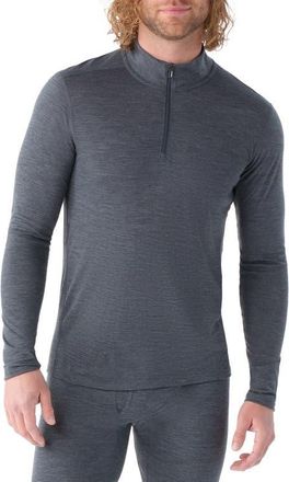 Smartwool Classic All Season Merino Wool Blend Quarter Zip Base Layer in Iron Heather at Nordstrom, Size Xx-Large