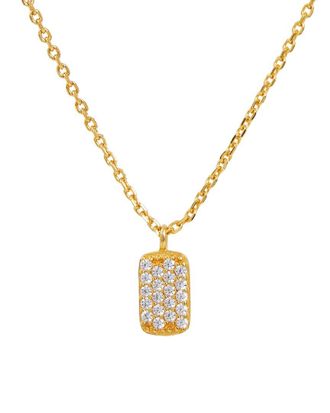 Savvy Cie Jewels 18K Plated Cz Small Tag Necklace