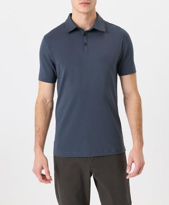 Pact Luxe Essential Slim Polo Made With Organic Cotton in Steel Blue at Nordstrom, Size Xx-Large
