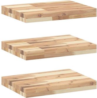 vidaXL Estantes Flotantes 3 Uds Madera Acacia Sin Tratar 40x30x4 Cm Vidaxl