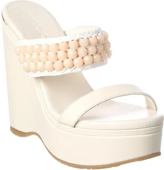 Jimmy Choo London Leather & Raffia 130 Espadrille Sandal