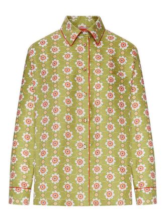 La DoubleJ Silk Shirt With Floral Print