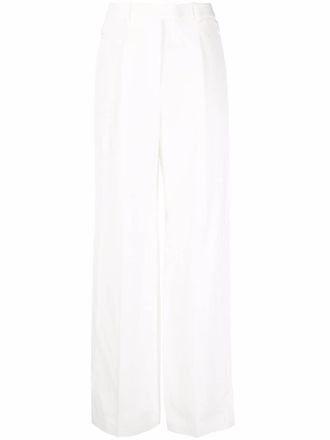 Fabiana Filippi high-waisted tailored trousers - women - Linen/Flax/Viscose/Polyester/Spandex/Elastane - 44 - White