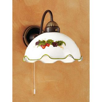 Kolarz Nonna - L&aacute;mpara De Pared De Vidrio Estilo Caba&ntilde;a, Lat&oacute;n Envejecido Mate, 1x E27 - Kolarz