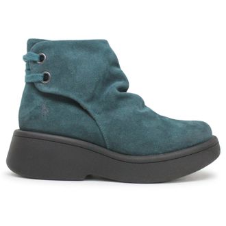 FLY London MEBS189FLY Oil Suede Womens Ankle Boots - Petrol - Size:UK 4