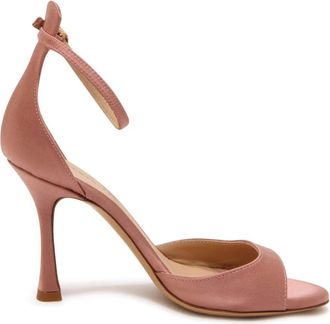 Roberto Festa Milano June Satin Sandaal met 9-5 cm Hak - Dames - Sandalen met hakken - Roze - 36 EU - Schoenen