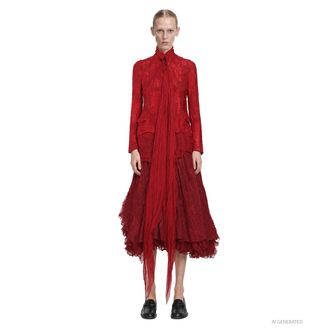 Marc Le Bihan Crinkled Organza and Brocade Jacket
