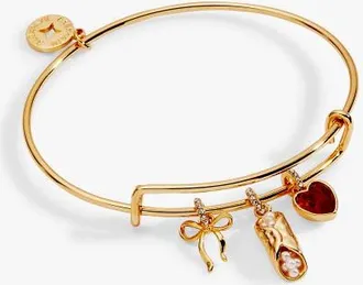Alex and Ani There Cannoli Be You Bow & Heart Multi Charm Bangle in Gold at Nordstrom