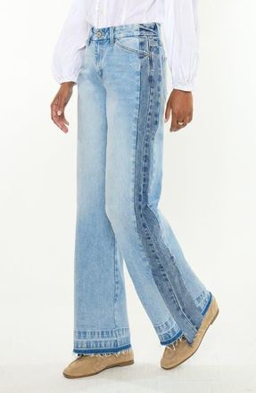 Kancan Bethell High Rise Wide Flare Jeans in Medium Wash at Nordstrom, Size 27