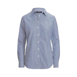 Ralph Lauren Shirts, female, Blue, Size: L Striped Easy Care Cotton Shirt