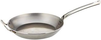 De Buyer 5130.32 - Padella rotonda per fritture, 32 cm, colore: Bianco