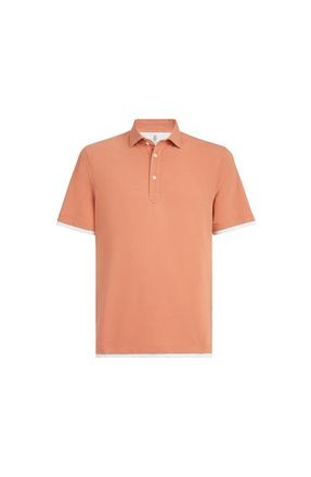 Brunello Cucinelli Piqu&eacute; polo shirt in Apricot at Nordstrom, Size Xxx-Large Eu