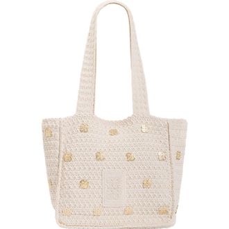 Sandro Crochet bag with tassels in Ecru at Nordstrom, Size Medium