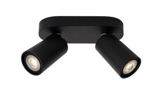 Lucide XYRUS Dimmable Stylish Tiltable LED Twin Ceiling Spotlight GU10 in Black