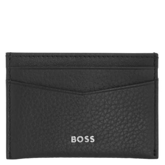 HUGO BOSS Metal Logo Crosstown Leather Card Holder