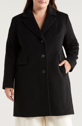 Fleurette Charlie Wool Coat in Black at Nordstrom, Size 24W