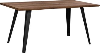 Beliani Beliani - Mesa De Comedor Madera Oscura 160 X 90 Cm Patas De Metal Negro Cocina Witney