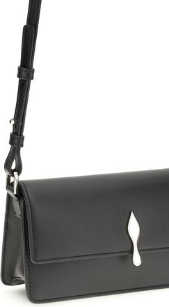 Christian Louboutin Womens Chain Wallet Bettina Black-Gold Calf Leather Shoulder Bags Black/gold