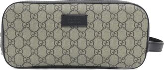 Gucci Beige Black Gg Supreme Clutch Bag (Pre-Owned)