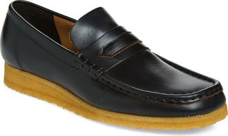 Clarks Wallabee Penny Loafer in Blk Smooth at Nordstrom Rack, Size 10.5