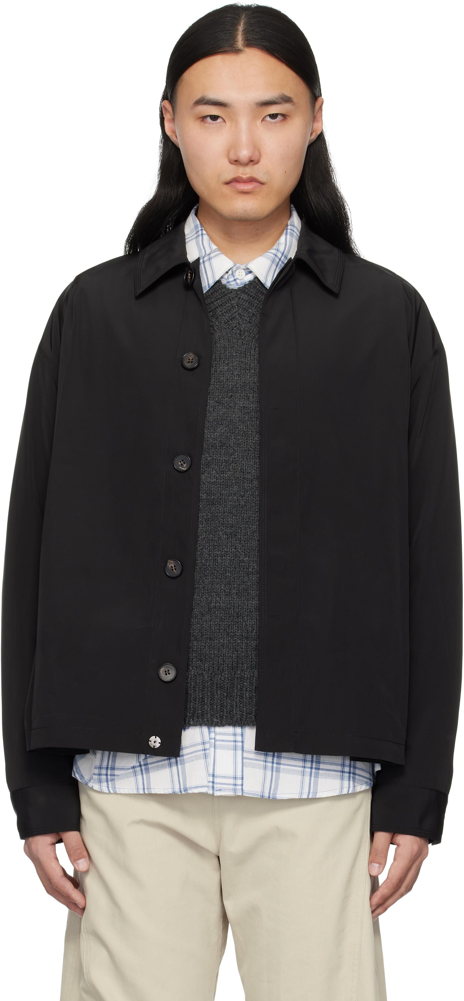 [Lesugiatelier] レズギアトリエ ジャケット Jacket Lesugiatelier Black Paneled Faux-leather Jacket | ModeSens