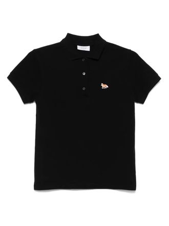 Maison Kitsun&eacute; Baby Fox-patch polo top - Black