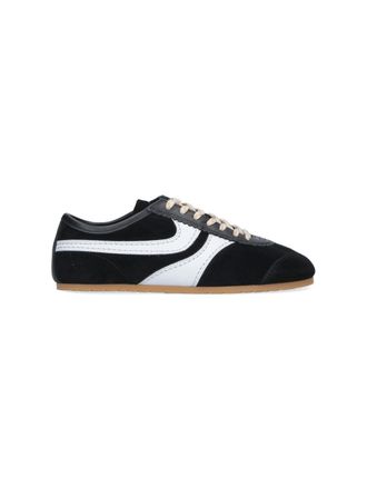 Dries Van Noten Black Suede Contrasting Trim Rubber Sneakers