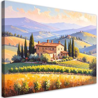 Artgeist Artgeist - Quadro su tela, Toscana Paesaggio Casa sulla collina - 100x70