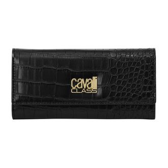 Cavalli Accessoires, Dames, Zwart, ONE Size, Compacte Tri-Fold Portemonnee