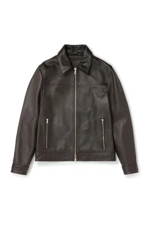 Mr P. Full-Grain Leather Coach Jacket
