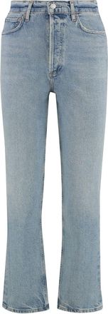 A Gold E Womens 90 S Straight Leg Jeans - Light Grey Cotton - Size 28 (Waist)