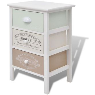 vidaXL French Storage Cabinet 3 Drawers Wood Vidaxl