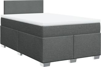 vidaXL Vidaxl - Box Spring Bed with Mattress Dark Grey 120x200 cm Fabric