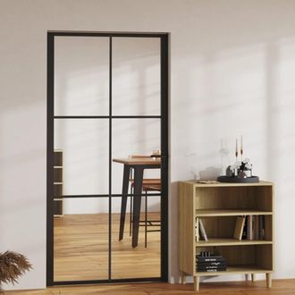 Berkfield Home Interior Door ESG Glass & Aluminium 102.5x201.5 cm Black