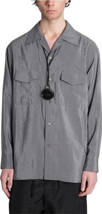 Christophe Lemaire Convertible Collar Shirt - Heren - Casual Overhemden - Grijs - S - Overhemden