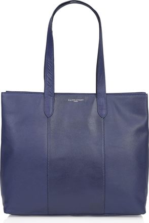 Silver Street London Womens Amber Leather Handbag Laptop/Tote Bag Large Shoulder Bag Designer Lightweight (Navy)
