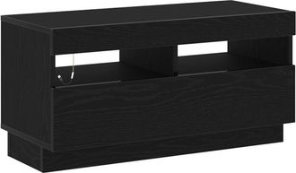 vidaXL TV Cabinet with LED Lights - Black Oak, 80x35x40 cm, Made of Engineered Wood vidaXL