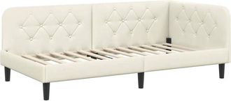 vidaXL Estructura De Cama En Esquina Crema 90 X 190 Cm Terciopelo Vidaxl