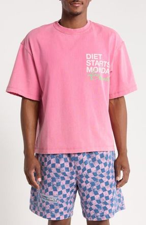 Diet Starts Monday Los Angeles Cotton Graphic T-Shirt in Pink/green at Nordstrom, Size X-Large