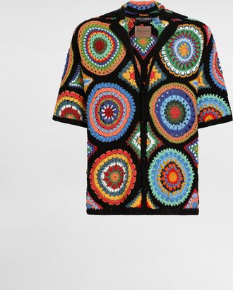 Dolce & Gabbana Crochet Shirt - Man Sweaters And Cardigans Multicolor S