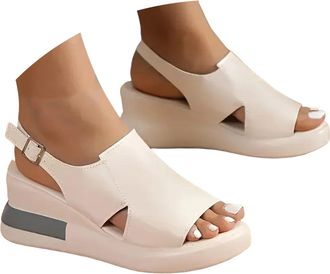 Generic Thick Soled Wedge Heeled Fish Mouth Womens Shoes Fashionable And Casual Sandals for Women Dressy Summer Wedge Sandals For Women Dressy With Arch Suppo