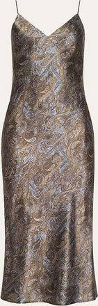 L'agence Seridie Paisley Mid-Length Slip Dress