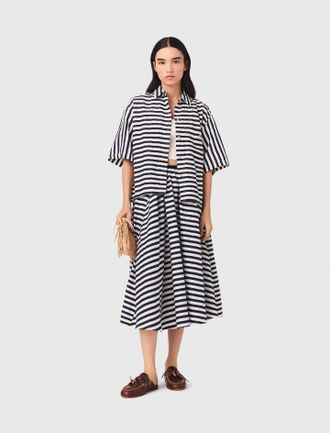 Maje Linen-blend Midi Skirt - Multi-coloured - Maje